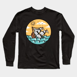 ship sinking in the ocean Long Sleeve T-Shirt